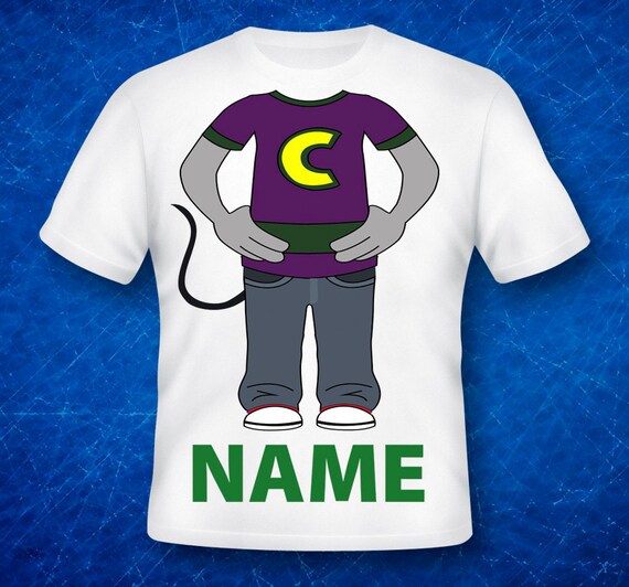 purple chuck e cheese shirt