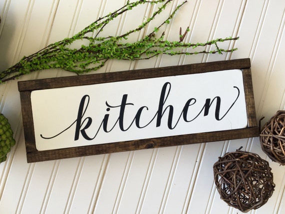 Kitchen sign rustic wood sign framed sign by GraceInspiredWood