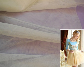 Ivory Champagne Soft tulle fabric Ideal for party dress or tutu dress making DIY . sold by Per 0.5 Meter