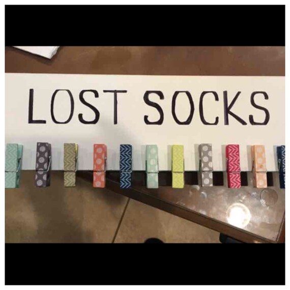 Lost socks laundry room wall decor by PeanutandLink on Etsy