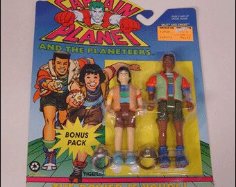 Ma-Ti and Kwame from Captain Planet Vintage 1991 Action Figure Tiger Toys MOC