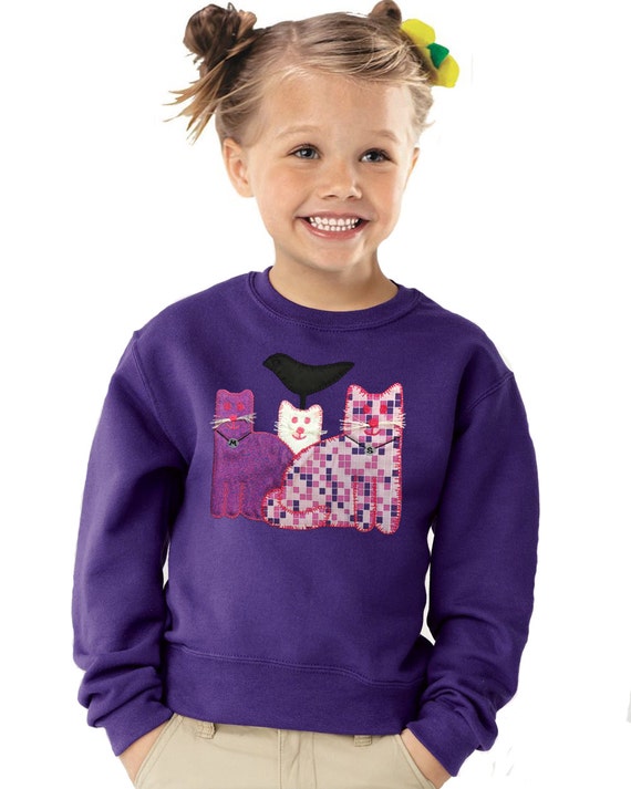 Miranda Sings Cat Adult Purple Sweatshirt Sewn by RacingNeedlesEmb