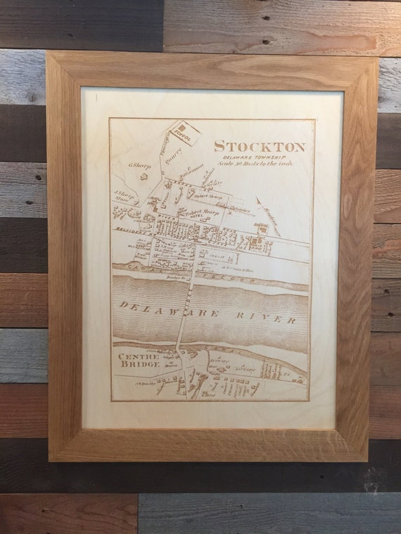 Stockton NJ Laser etched map