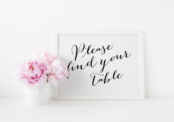 Wedding Signs Please Find Your Table Sign Instant Download