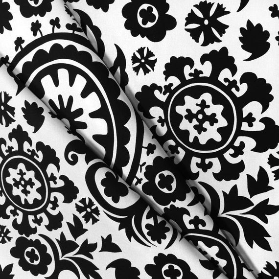 Black and White Curtains Floral Window Treatments Living