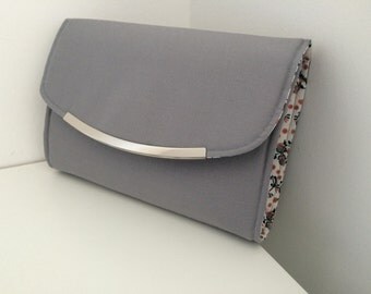 Grey clutch bag