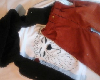 Vest, long sleeve shirt and corduroy pants size 92