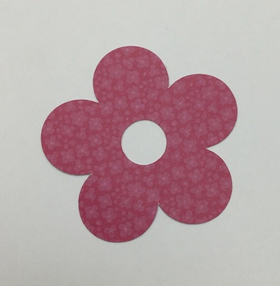 Flower Pink Cardstock Paper Die Cuts 10 by FeltPaperLeather