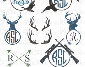 SALE! Deer, Bird, Bow, and Hunting SVG, DXF, jpg, png, pdf cut file, Deer Antlers svg , Hunting Monogram svg, Hunting Monogram Frame svg