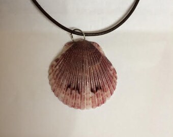 Items similar to handmade lampwork etched scallop shell bead pair on Etsy