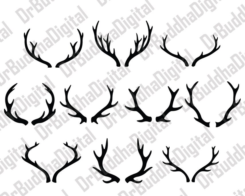 Sale Deer Antler SVG Collection Deer Horn DXF Antler