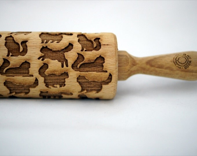 PERSIAN CAT rolling pin, embossing rolling pin, engraved rolling pin for a gift, GIFT, gift ideas, gifts, unique, wedding