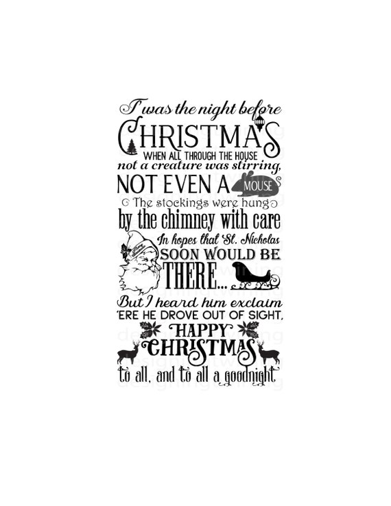 Download vintage Twas the night before christmas holiday story SVG PNG