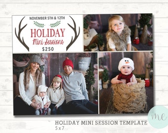 Christmas Mini Session Template. Christmas Photography Marketing. Social Media Template. Photoshop template. Photographer. INSTANT DOWNLOAD