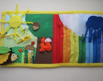 Quiet book, busy book page Forest and rainbow