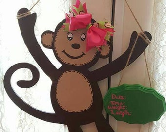 Items similar to Sock Monkey Door Hanger on Etsy