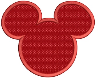Mickey Mouse Applique Machine Embroidery Design 3 sizes instant download