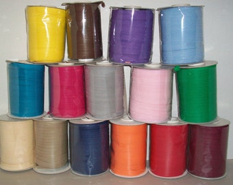 Double Fold Bias Tape 50 Yards x 1/2 Inch wide Trim.-Yellow,Brown,Purple,Lt. blue,Turquoise,Fuchsia,Silver,Light Pink,White,Red, more colors
