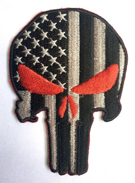 Subdued USA Flag Punisher Skull Tactical Patch American