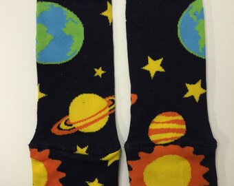 Solar System Planets Leg Warmers, Winter Leg Warmers for Babies, Galaxy Print Socks, Gender Neutral Leg Warmers, Galaxy Print, Galaxy Socks