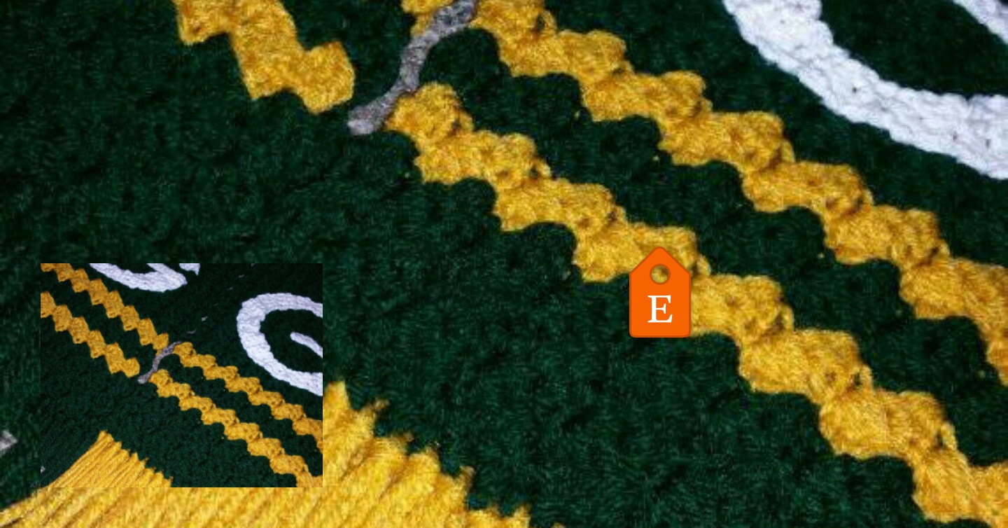 Crocheted Green Bay Packers Scarf