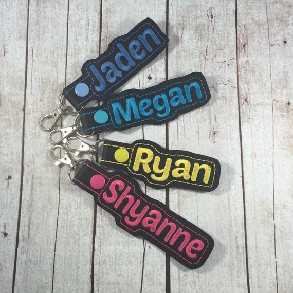 Personalized Name Tag customized name Keyfob by babymoon on Etsy