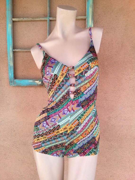 Vintage 1980s Swimsuit Cole of California Bathing Suit Work