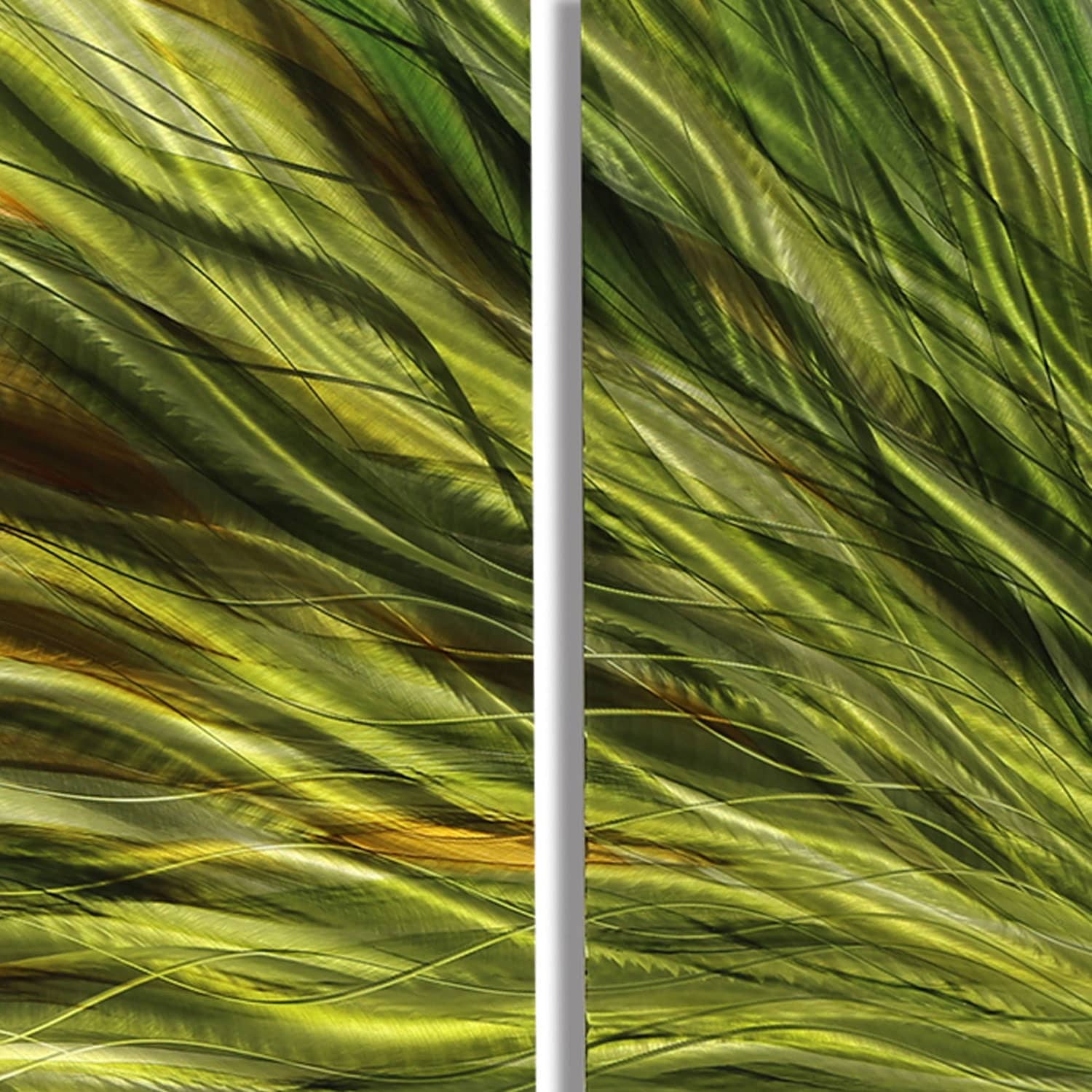 Vivid Green Abstract Metal Wall Art Modern Metal Painting