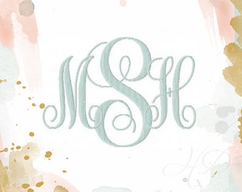 10 Sizes Font Package 1-10" Inch Sale Embroidery Fill Flat Stitch Classic Interlocking Monogram Font BX Instant download PES