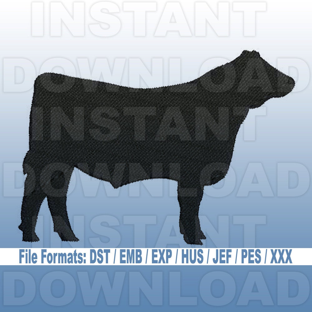 Show Steer Machine Embroidery Design Livestock Design 4H