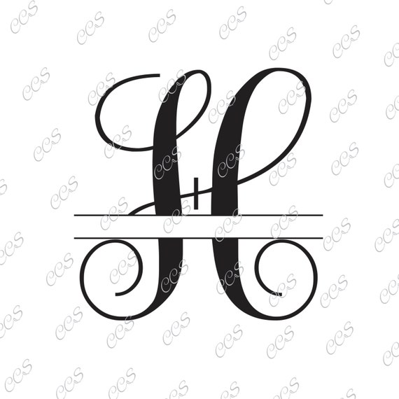 Download Digital Cut File, Split Vine Letters - Letter H, H, Split ...