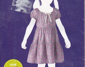 Simplicity 2019 Little Girls Pullover Dress Easy Sewing Pattern Sizes 3-8 Out of Print Hard to Find UNCUT