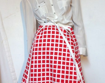 MOD Skirt Vintage Wrap Skirt 70s Size S to M