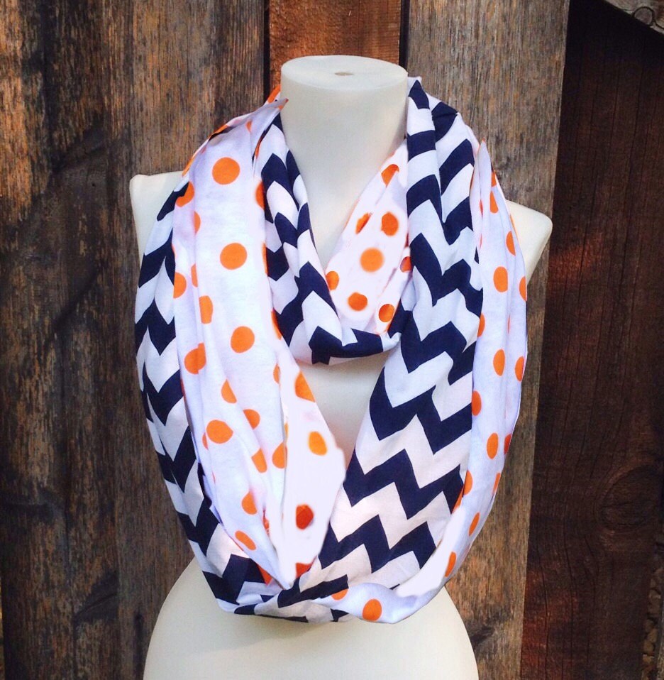 Broncos's Scarves Orange & Navy Chevron Scarf Fall