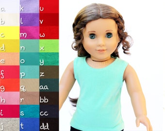 Fits like American Girl Doll Clothes - The Basic Tank, You Choose Color, Made To Order