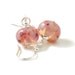 Pink Earrings | Cherry Blossom Earrings | Handmade Lampwork Glass Earrings | Pink Sterling Silver Earrings