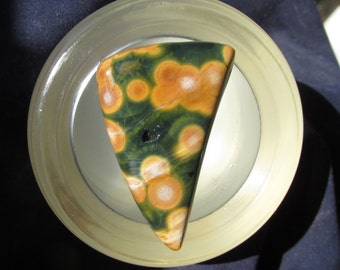 Kabamby Ocean Jasper Cabochon In Buff Yellow and Deep Green