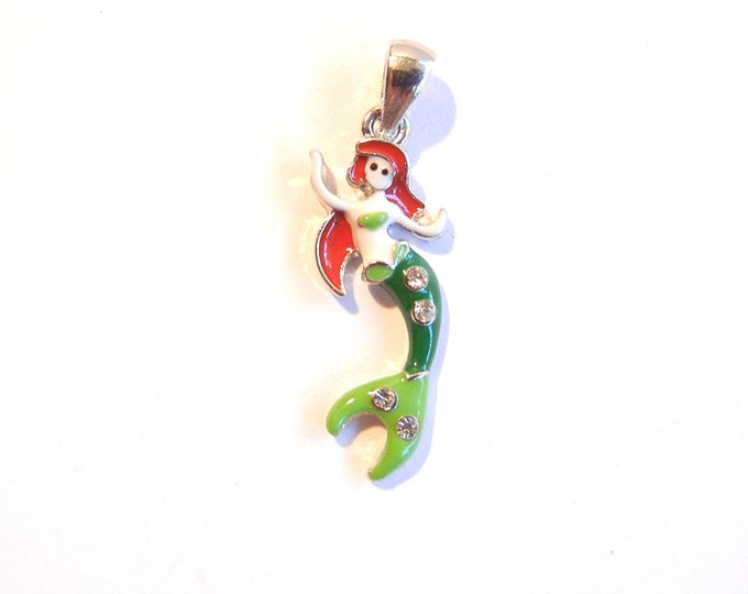 Small Mermaid Charm Colorful Epoxy Rhinestones