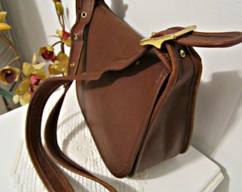 Coach Bag, Coach Brown Leather, Coach Vintage Bag, Coach Saddle Bag Style, Coach Crossbody in Brown Leather
