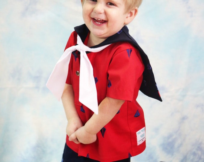 Baby Boy Sailor Outfit - Nautical Birthday - Cake Smash Outfit - First Birthday - Photo Prop - Birthday Outfit - 6 to 24m