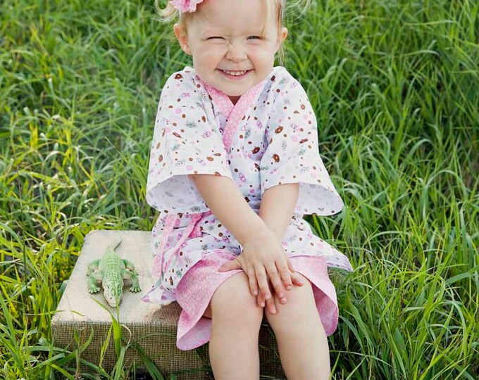 Kids Shorts Set - Little Girls Kimono - Toddler Girl Clothes - Japanese Jinbei - Birthday - Hospital - Pink Outfit - sizes 2...