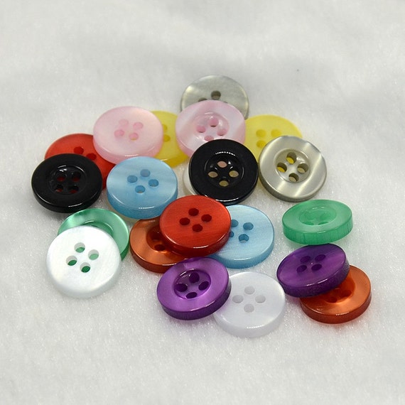 Pearlized Buttons 50 Buttons 10mm Mixed Colors