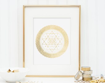 Sacred Geometry - Sri Yantra - Gold