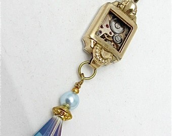 Steampunk necklace - Ice - Steampunk watch parts - Repurposed Art