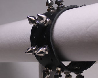 Leather Cuff with Spikes
