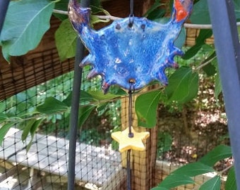 Maryland Blue Crab Wind Chime, Ceramic Wind Chime (Windchime), Garden Art, Crab, Nautical Decor, Hanging Art, Chesapeake Bay, DelMarVa Art