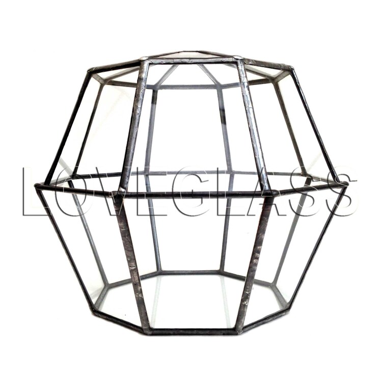 Octagon Geometric Glass Terrarium / Handmade by LoveGlassLenka