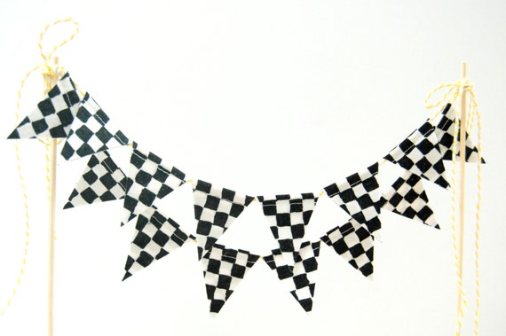 Race Car Cake Banner Bunting Racing Birthday Cake Topper