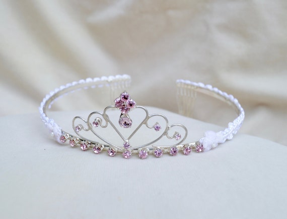 Toddler Pink Rhinestone Tiara / Flower Girl Tiara / Princess