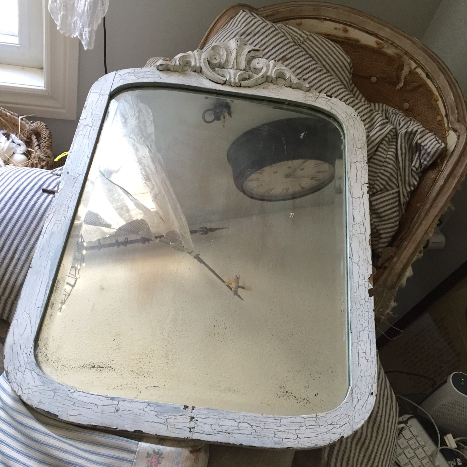 Antique Mirror Mercury glass antique mirror by Eclecticpelican